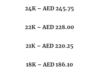 Dubai Gold Rate Today